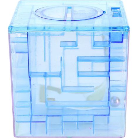 Coffre à monnaie mini jeu de labyrinthe innovant, tirelire éducative cadeau pour enfants, bleu (1/5)