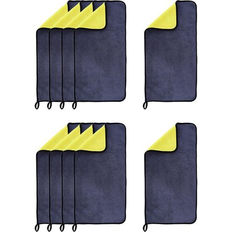 10 panni in microfibra da 30x60 cm per lavaggio auto, pulizia auto, asciugatura, accessori auto, cura dell'auto, panni per la pulizia antigraffio (1/5)