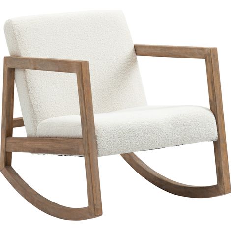 Fauteuil à bascule BECKY bois d'hévéa (1/4)