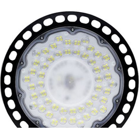 Lampe industrielle LED 150W UFO Soucoupe Volante 6500K, Éclairage d'usine et d'entrepôt, Suspension avec câble, Prise européenne standard, Luminaire pour hangar et atelier (1/5)