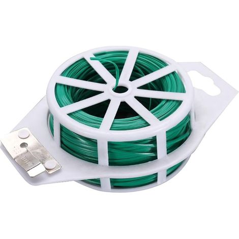 100 m de liens pour plantes de jardin, liens en plastique pour plantes, fil de greffage pour l'horticulture, attaches de câble métalliques multi-usages (vertes) (1/5)