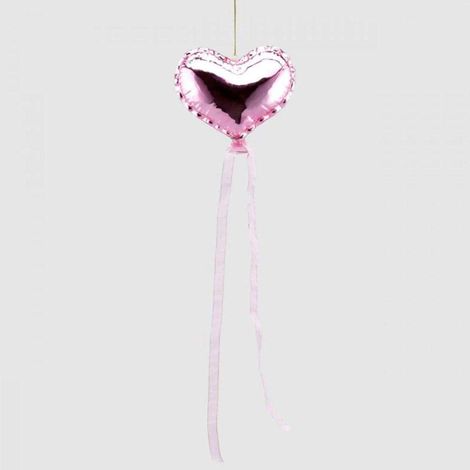Pendaglio Cuore Rosa Vetro Soffiato 12cm EDG