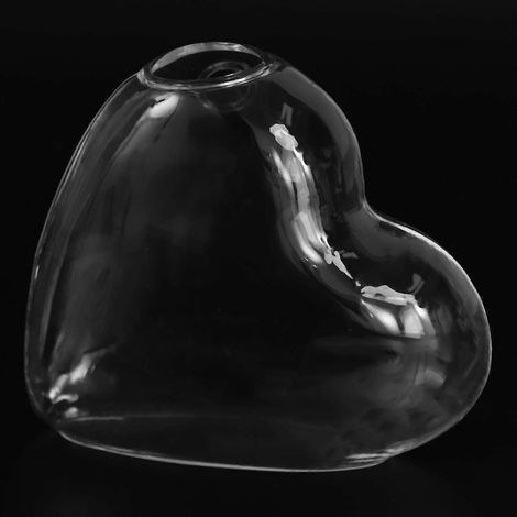 Vase en verre suspendu en forme de cœur Vase suspendu Mur suspendu Plante Fleur Creative Container Mariage H (1/4)