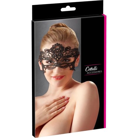 Cottelli accessoires - Masque élégant brodé avec ruban de dentelle (1/4)