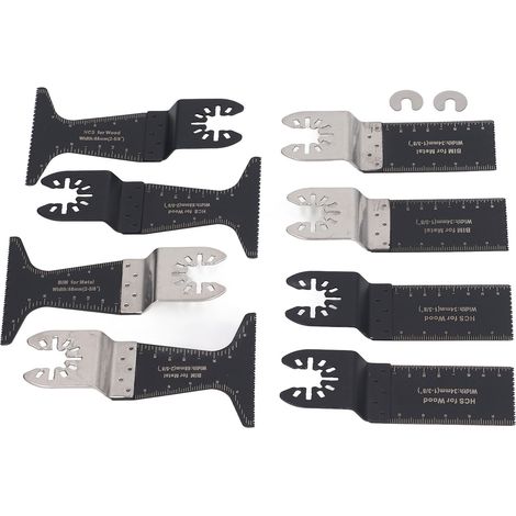 10-teiliges oszillierendes Sägeblatt, universelles Schnellwechselzubehör zum Schneiden von Holz, Metall und Kunststoff - 34 mm & 68 mm, Multifunktions-Werkzeugset. (1/5)