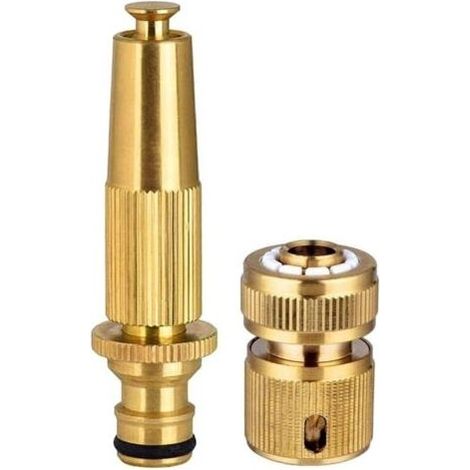 D'Arrosage en Laiton Réglable pour Pistolet Haute Pression en Laiton, pour Tuyau de Jardin, Robinet Tuyau d'arrosage, connecteurs Rapides et Embouts de buse de pulvérisation (1/4)