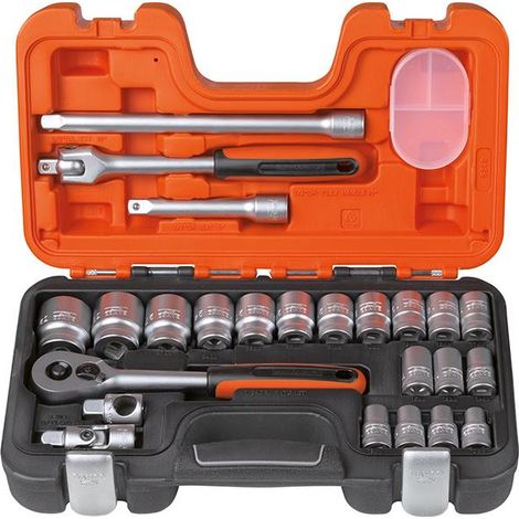 Bahco Steckschlüsselsatz 24-teilig 1/2 " S240 Chrom-Vanadium Stahl