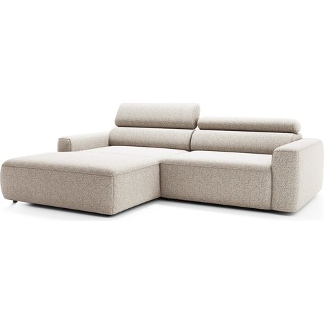 Selsey Fando - Ecksofa mit Schlaffunktion, L-Form, Flechtstoff Hellbeige, 252 cm - links (1/5)