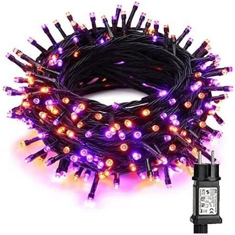Guirlande Lumineuse Halloween 20M 200 LED Extérieur Imperméable,Orange et Violet,8 Modes pour Déco Noël,Jardin,Fête,Chambre,Arbre,Mariage (1/5)