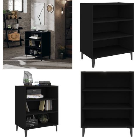 vidaXL Sideboard Schwarz 57x35x70 cm Holzwerkstoff (1/5)