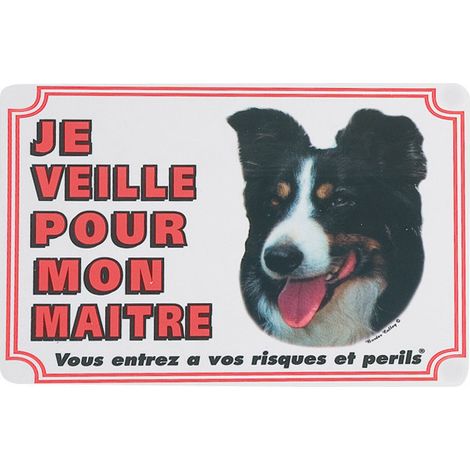 Panneau portail Border Colley. chien. - Flamingo