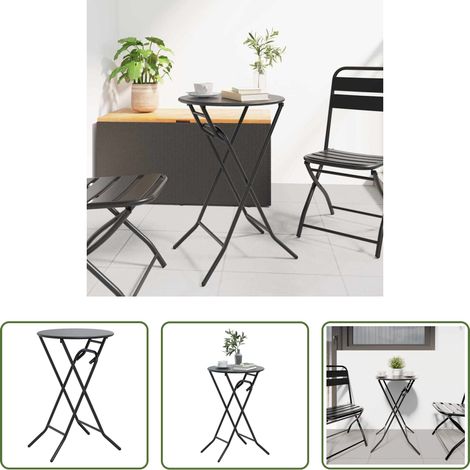 Table extérieure - Table de Jardin Anthracite 50 x 50 x 72 cm Métal (1/5)