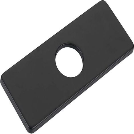 Plaque de Recouvrement pour Évier de Cuisine en Acier Inoxydable Noir, Cache-Trou Rectangulaire 15,5 x 6 cm, Plaque de Montage pour Robinet (1/5)