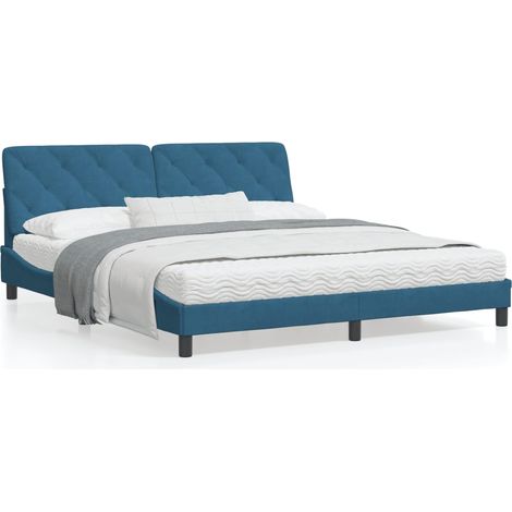 Estructura de cama con LED sin colchón terciopelo azul 180x200 cm vidaXL (1/5)