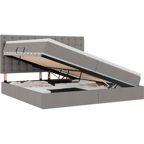 Maison Exclusive - Aufbewahrungsbett mit Matratze Taupe 200 x 200