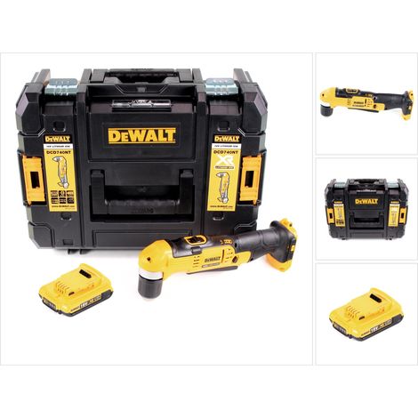 Trapano angolare a batteria Dewalt DCD 740 NT 18 V 33 Nm + 1 batteria da 2,0 Ah + TSTAK - senza caricabatterie