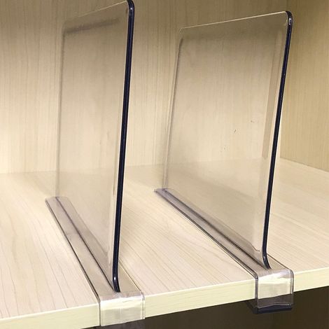 BEBUSINGOTO Stück Regalteiler für Schränke, durchsichtiger Regalteiler aus Acryl für Holzregale und perfekter Kleider-Organizer/Handtaschenteiler (1/5)