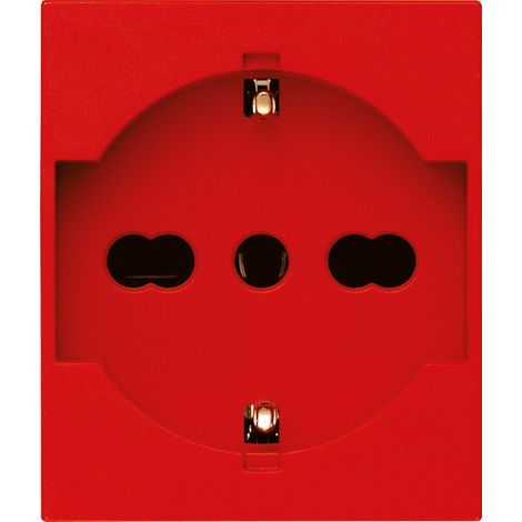 VIMAR - 30210.R Prise universelle 2P+T 16A, rouge