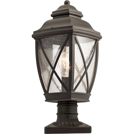 Außenleuchte Gartenlampe Wegleuchte Sockelleuchte Laterne H 49,7 cm Bronze