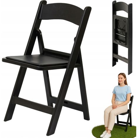 Silla plegable, extensible, para jardín, catering, banquetes, bodas, color negro.
