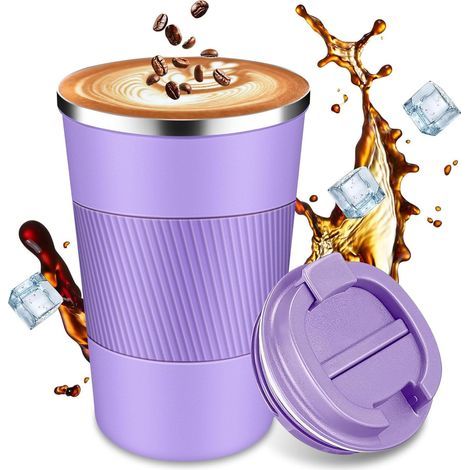 Mug isotherme de voyage anti-fuite, violet (1/5)