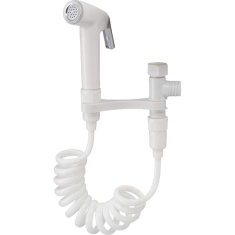 Douchette de bidet chromée 1,5 m, pommeau de douche hygiénique pour toilettes, jet réglable salle de bain (1/5)