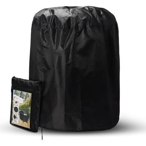 Housse de Protection pour Barbecue à gaz - Étanche à la Pluie - Résistante à la déchirure et à la poussière - avec Sangles Autocollantes et Sac de Rangement (Rond 77 x 90 cm) (1/5)