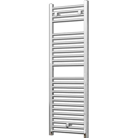 Roma - Chrome Heated Towel Rail - H1230mm x W400mm - Straight (1/3)