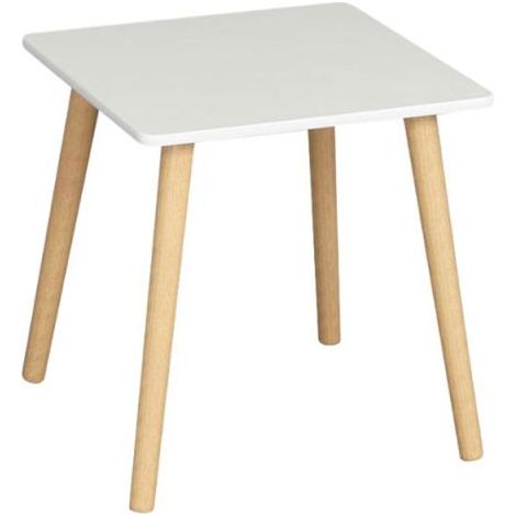Mesas Auxiliares - Mesita Auxiliar Gero Madera 40 x 40 cm - Blanco