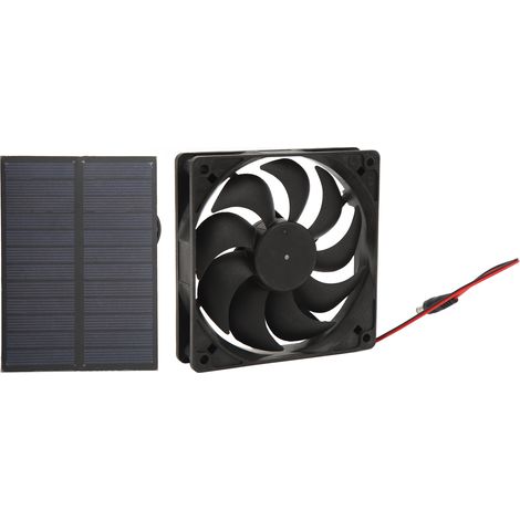 Kit de ventilateur solaire extérieur en silicium monocristallin pour caravanes, camping-cars, toilettes et niches pour animaux, 12 V, 3 W (1/5)