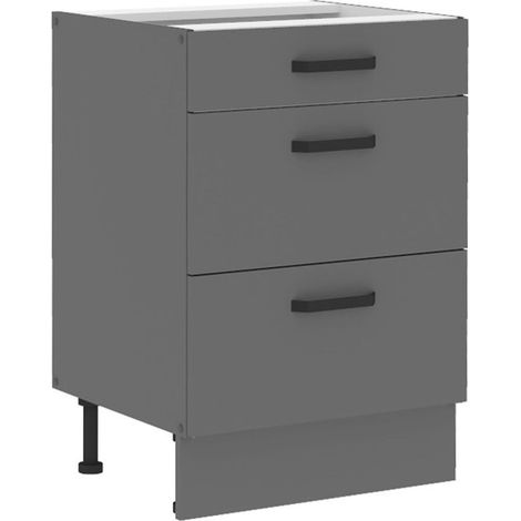 Küche NESSA Unterschrank 60 cm Anthrazit Küchenzeile Küchenblock Einbauküche (1/5)