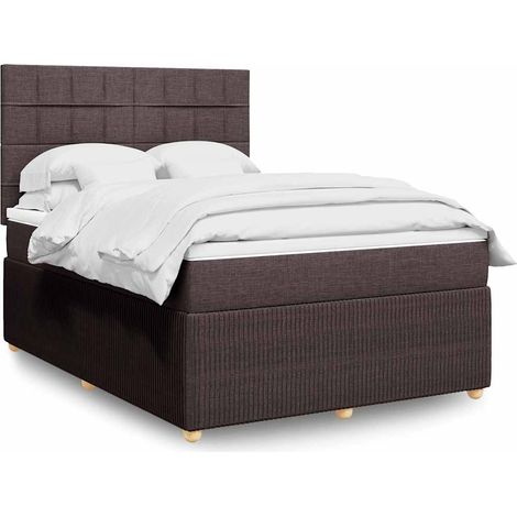 Boxspringbett mit Matratze Dunkelbraun 140x190 cm Stoff (1/5)
