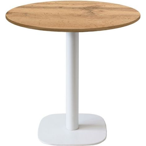 Table ronde Ø 70 cm - modèle Round blanc chêne armor