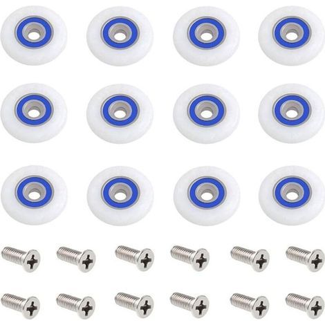 12 Pièces Roulette Porte Douche Roulettes pour Porte de Douche Roulette Porte Douche Roues Roulettes de Rechange Roulette Porte Roulette de Douche pour Porte de Douche avec Des Vis (1/5)