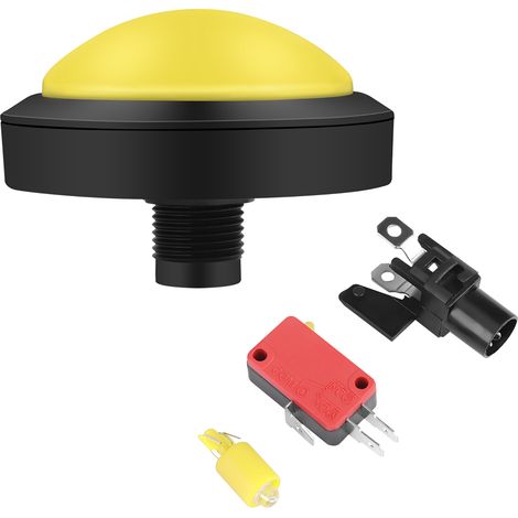 Bouton d'arcade massif 100mm LED jaune - Remplacement console convexité (1/5)