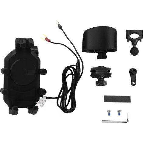 Support de téléphone étanche pour guidon/rétroviseur de moto et vélo, chargeur de navigation sans fil (1/5)