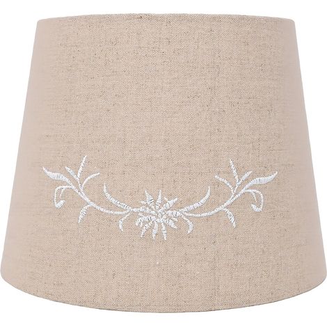 Abat-jour en lin blanc pour lampe de table E27/E14, style moderne et traditionnel, ambiance chaleureuse. (1/5)