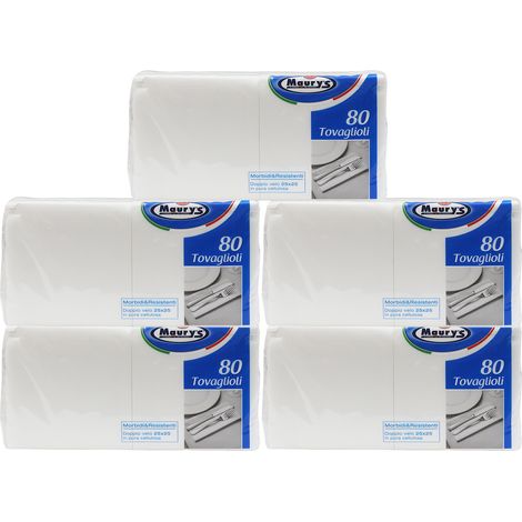 MAURY'S TOVAGLIOLI MORBIDI E RESISTENTI 400 PZ DOPPIO VELO 25 X 25 CM (1/5)