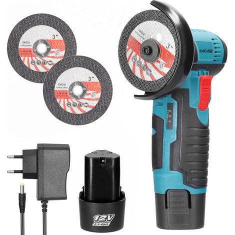INNOPOWER Mini Meuleuse d'Angle Disqueuse Sans Fil 19500RPM avec 2 Disques 76mm Meuleuse a Batterie Pour Meulage, Polissage, Carrelage, Découpe