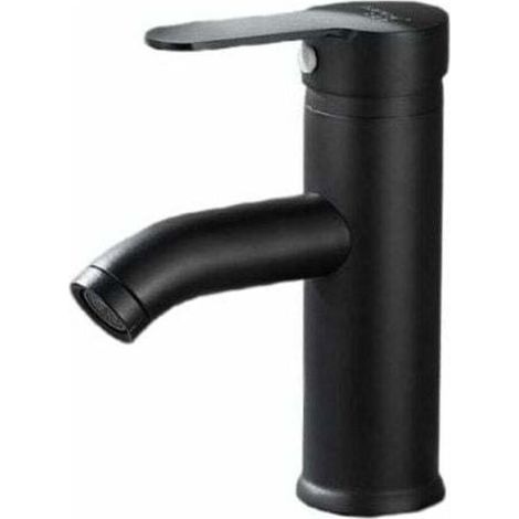 Robinet lave-mains noir mat - Mitigeur eau chaude / eau froide - Noir (1/4)