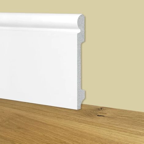 Battiscopa Zoccolino BIANCO mod. OLANDESE 145x18mm in POLIMERI - Polistrutturato (prezzo al metro)