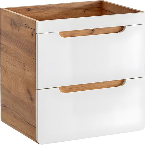 Mobile sotto lavabo sospeso colore naturale e bianco - 60 cm - ARUBA