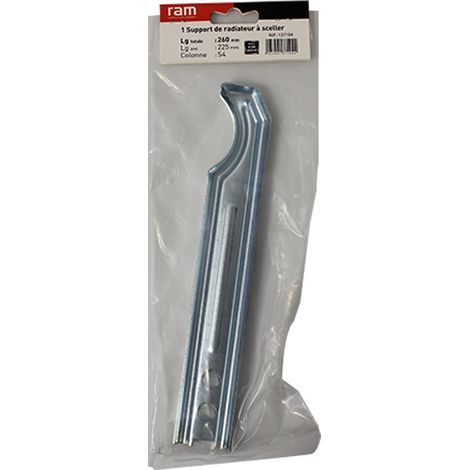 RAM – Support à sceller pour radiateur en fonte – Longueur axe 225mm – Longueur totale 260mm – Fixation robuste pour radiateurs traditionnels