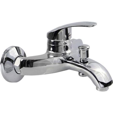 Rubinetto per vasca a parete miscelatore da doccia monocomando da bagno in ottone cromato (1/2)