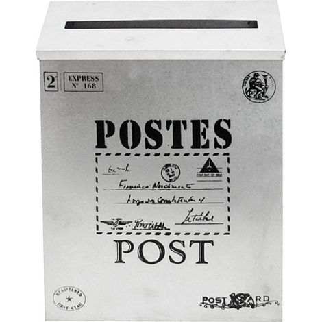 Boîte aux lettres galvanisée d'époque Boîte aux lettres Boîte aux lettres Porte-journal Blanc (1/5)