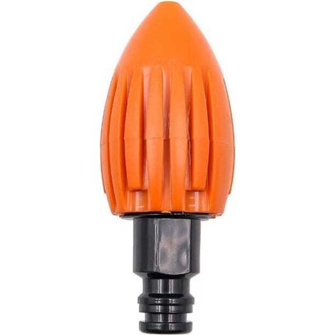 (Orange) Buse de nettoyage des égouts, lance-eau, buse à raccord rapide pour le nettoyage des canalisations (1/4)