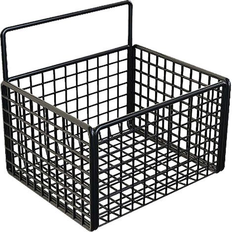 Panier de Rangement Métallique Adhésif pour Mur - Organisation Cuisine, Salle de Bain, Garde-Manger - Noir (1/5)