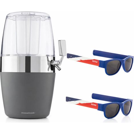 Pack Distributeur de boissons et lunettes - INNOVAGOODS - Freer - 4 L - Réfrigérant 2 bacs - Robinet anti-goutte (1/5)