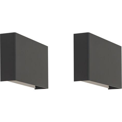 2er-Set moderne Wandleuchten schwarz - Otan