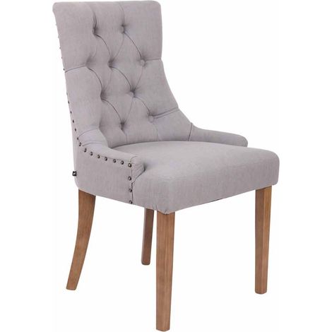 Silla de comedor escritorio o tocador tapizada en tela gris FAL10058 (1/5)